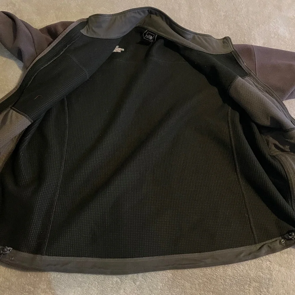 The North Face Jacket Mens 2XL Gray Windwall Fleece Full Zip Softshell Outdoor